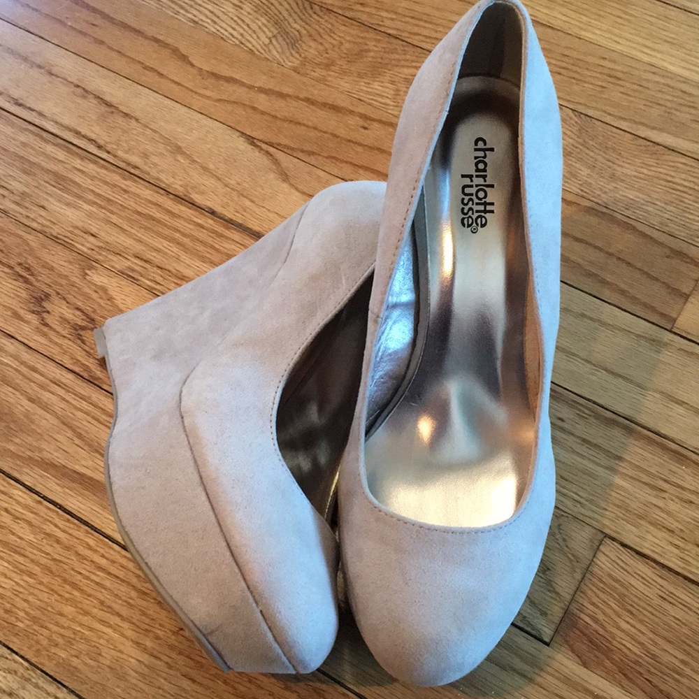 Charlotte Russe nude wedges size 8